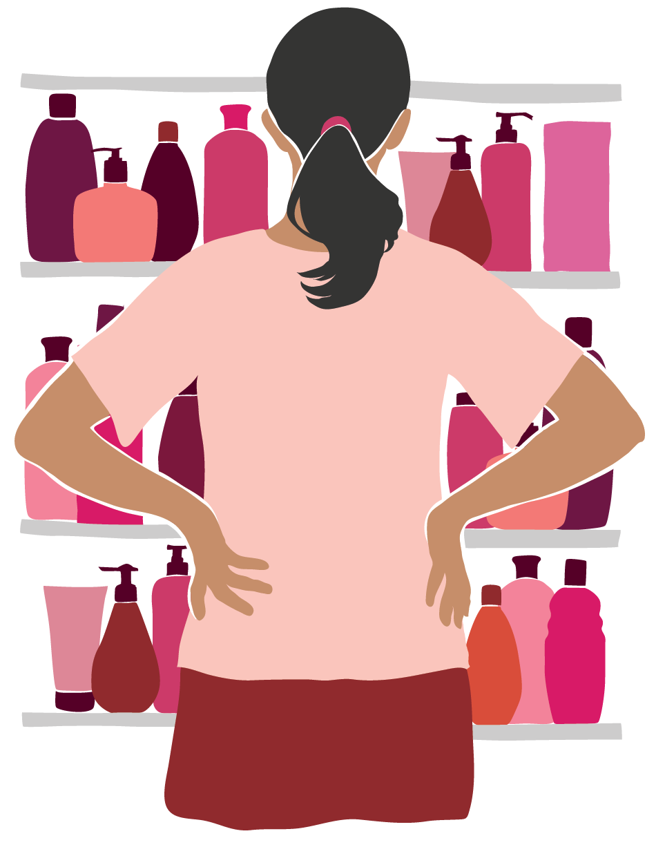 woman shopping for cosmetics