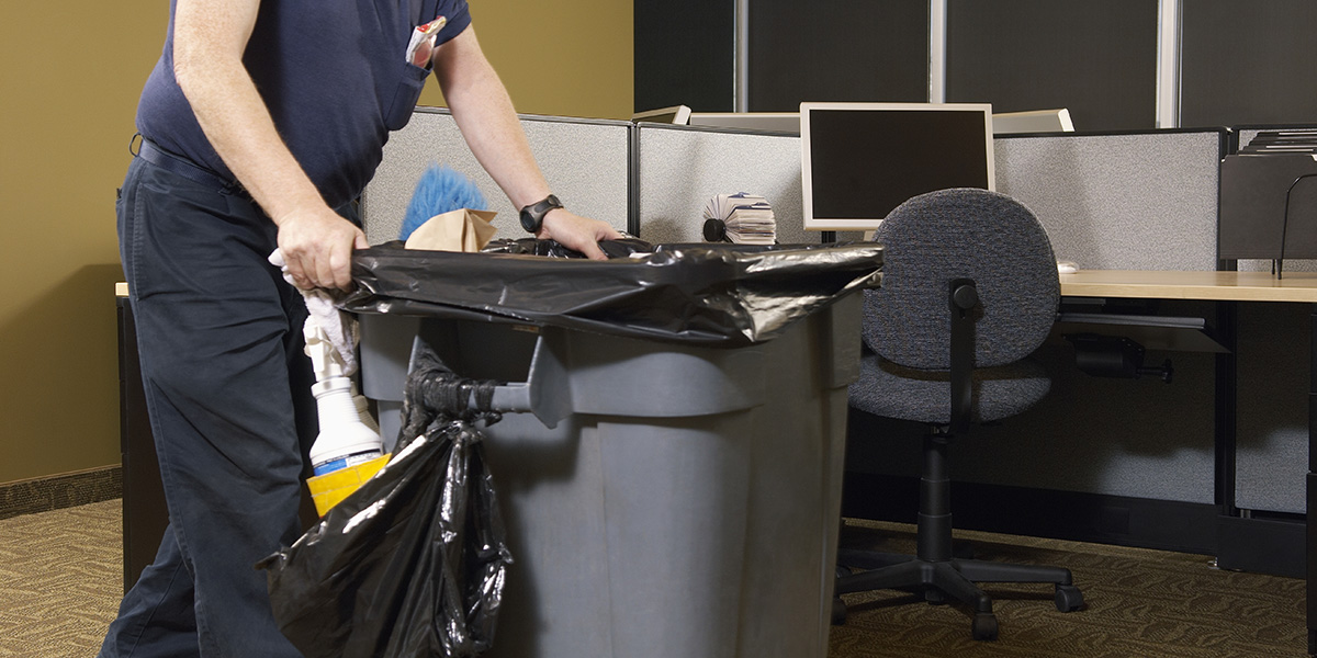 janitor cleaning office space