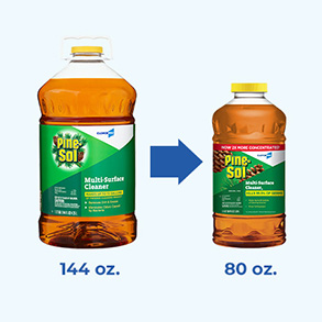 Pine-Sol® Concentrated formula size comparison