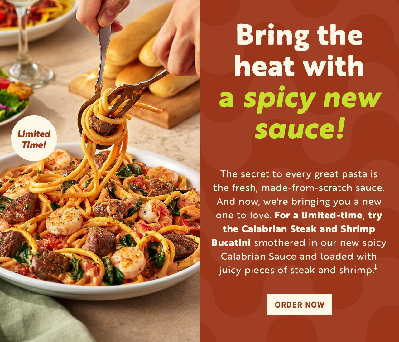 Calabrian Steak & Shrimp Bucatini