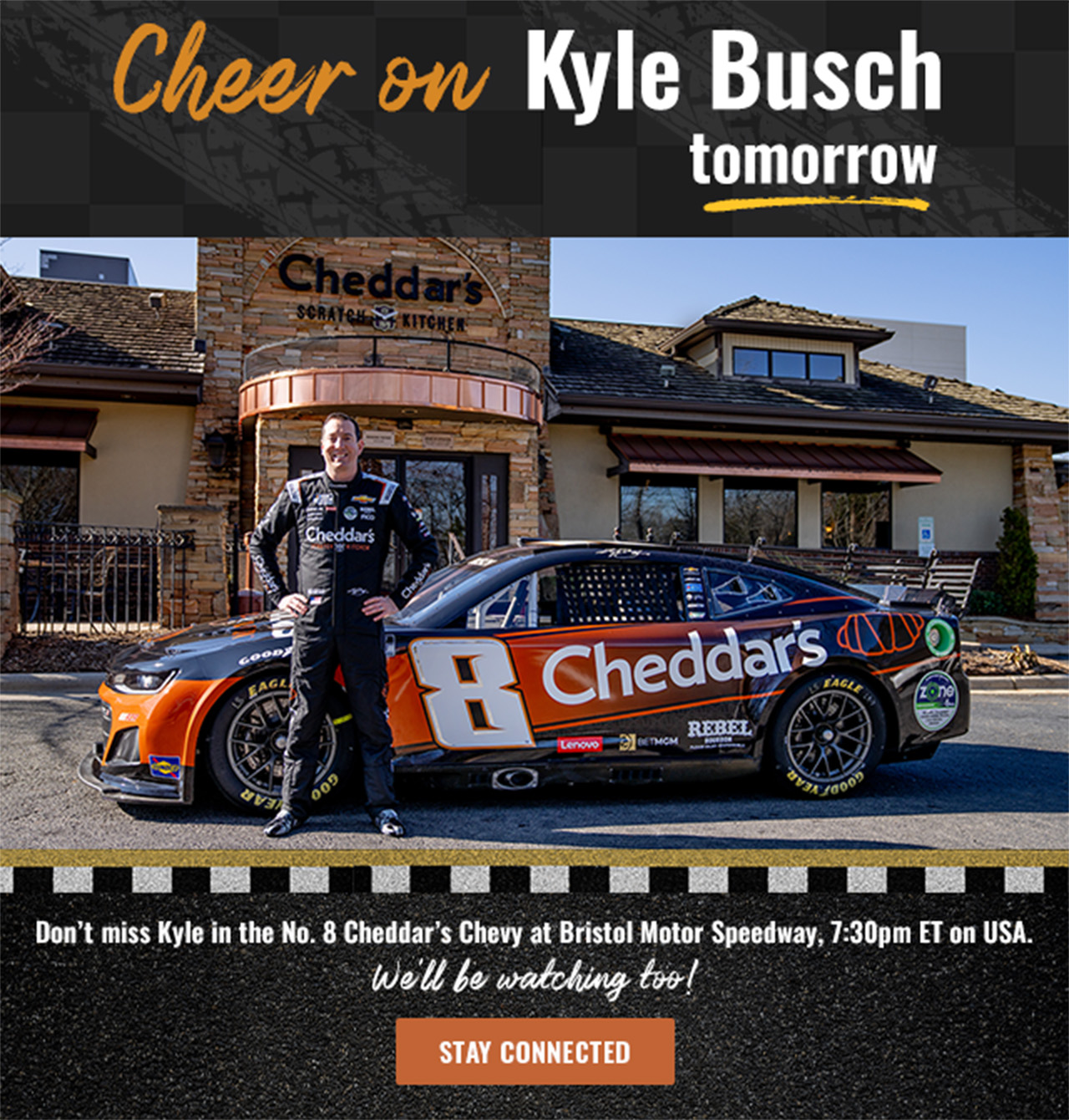 Cheer on Kyle Busch tomorrow