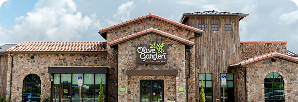Exterior of an Olive Garden restaurant.