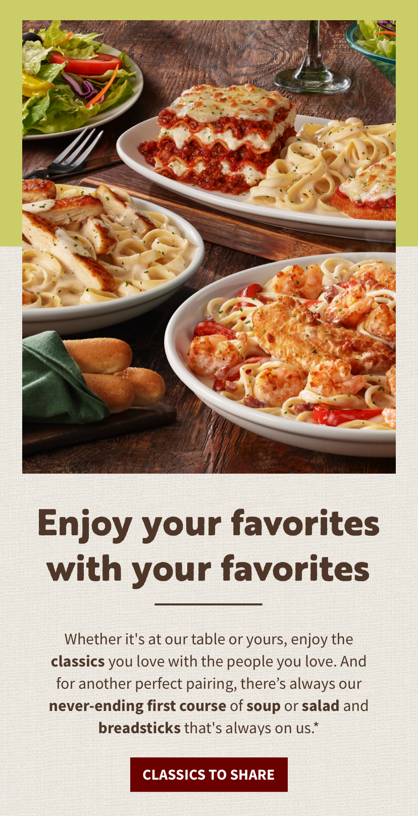 See Classic Entrées.