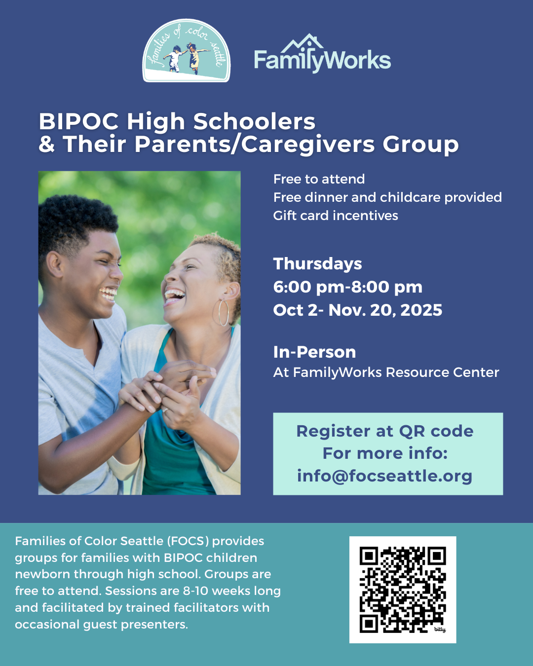 FOCS and FamilyWorks BIPOC High Schoolers and Their Parents/Caregivers