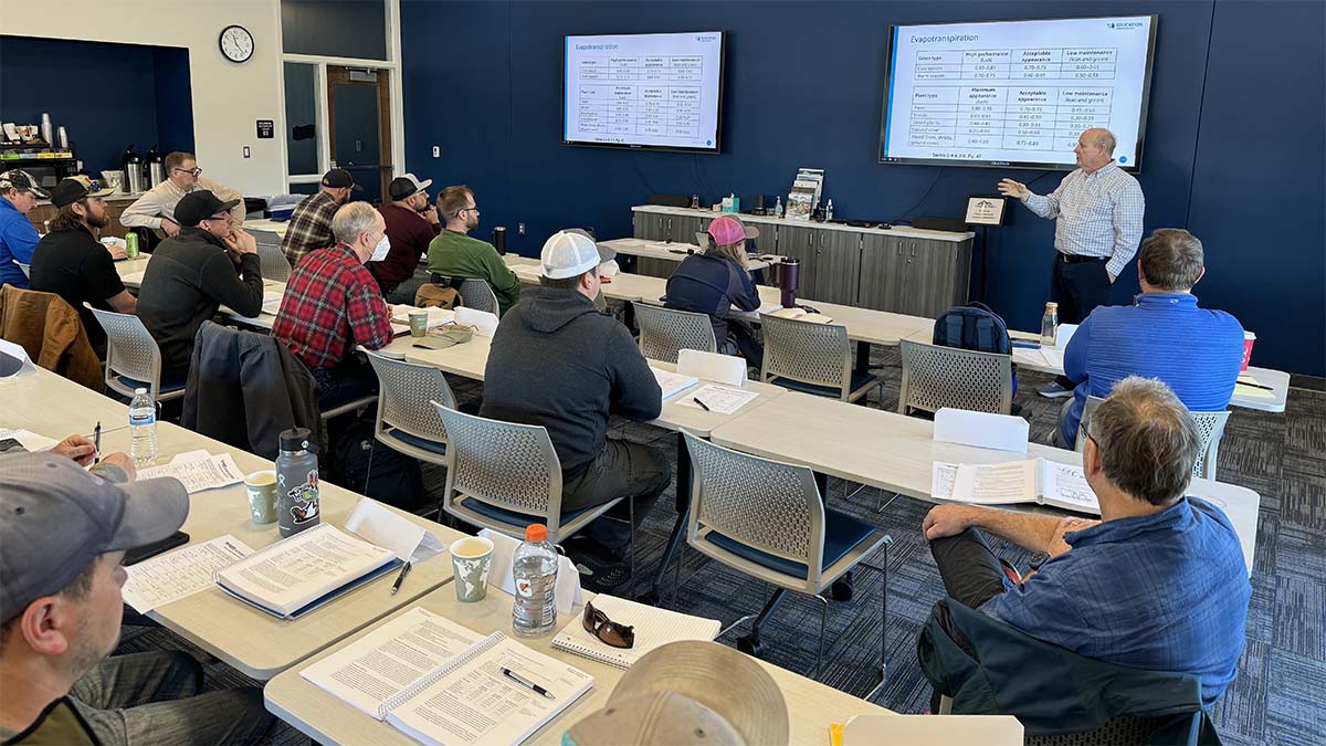 Classroom full of irrigation training attendees at Northern Water's main campus in Berthoud