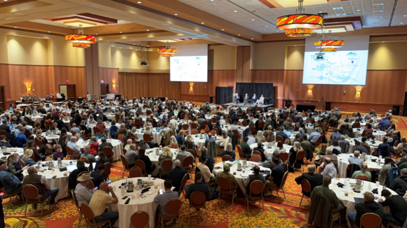 Guests listen to a panel at the 2024 Spring Water Symposium hosted by Northern Water at the Embassy Suites in Loveland.