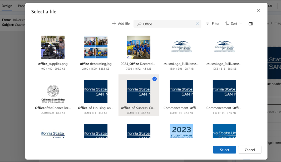 Select the correct department header