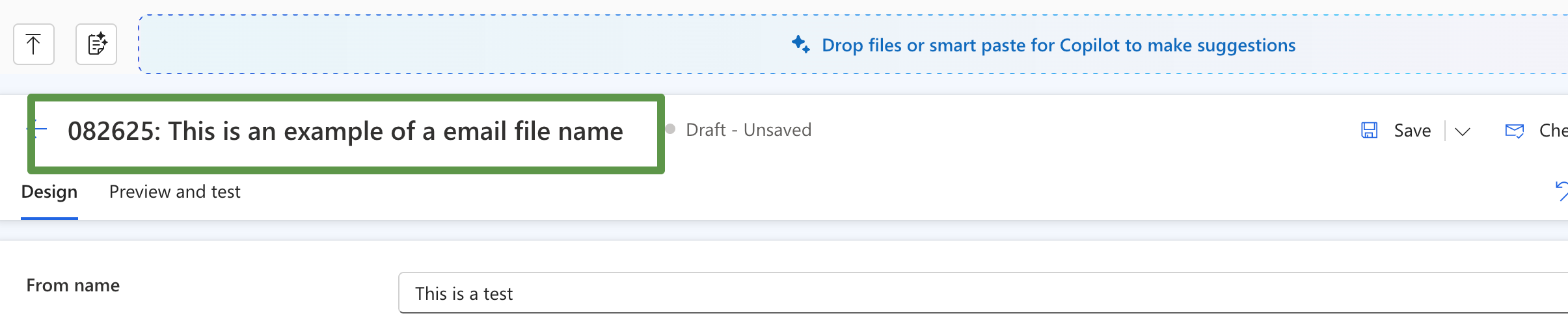 Renaming the email