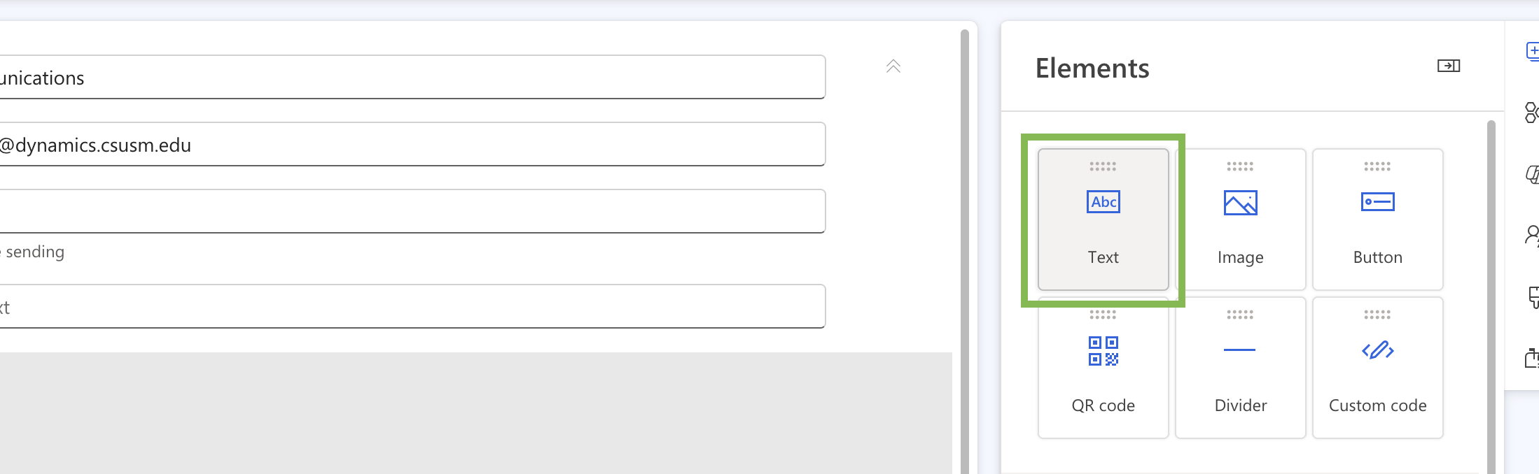 Text element