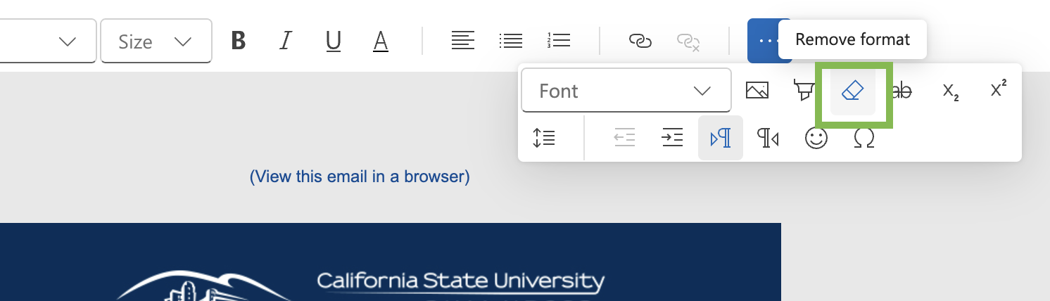 Clear formatting example