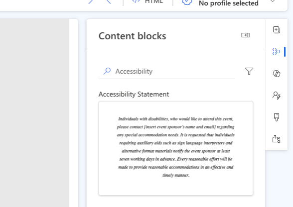 Step 3: Search content block