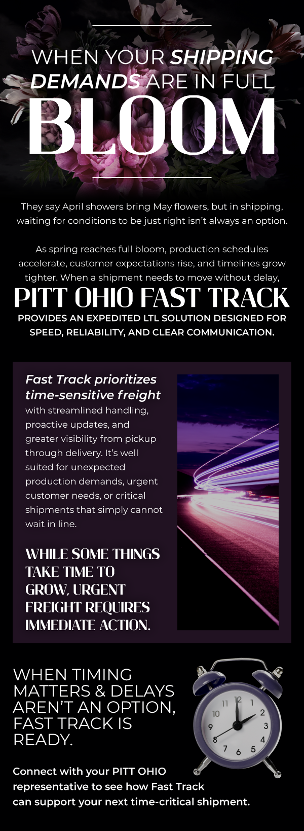 When your shipping demands are in full bloom - PITT OHIO Fast Track