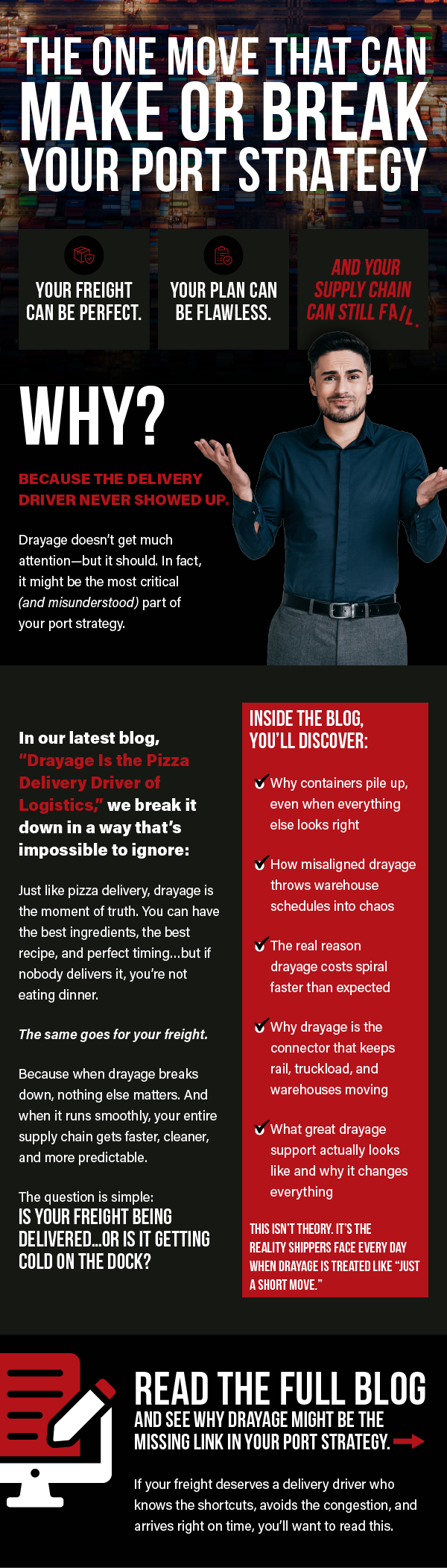Drayage doesn't get much attention, but it should.  It might be the most critical part of your port strategy. 