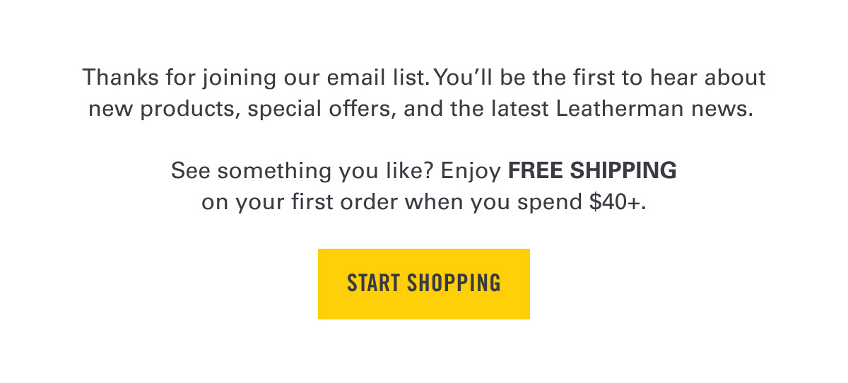 Thanks for joining our email list