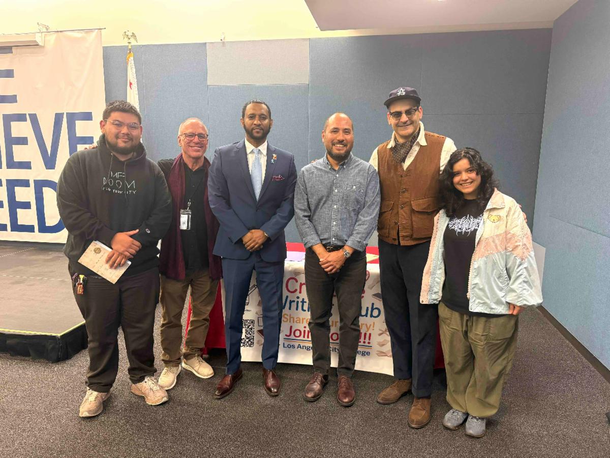 LACC faculty and staff with poet Brandon Som