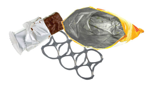 Examples of nonacceptable plastics.