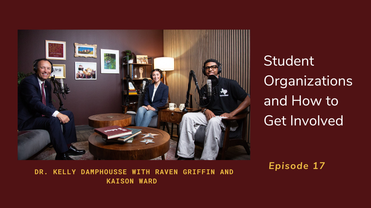 The Current Podcast hosted by President Kelly Damphousse with guests Raven Griffin and Kaison Ward, Episode 17