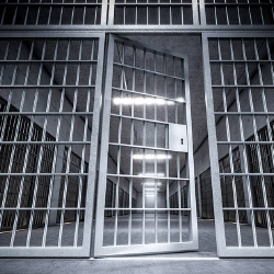 prison cell door slightly open