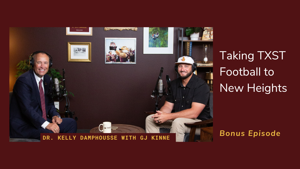 The Current Podcast hosted by Dr. Kelly Damphousse with guest Head Coach GJ Kinne