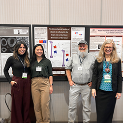 Texas State Anthropology researchers Lauren Meckel, Elaine Chu, Danny Wescott, Deborah Cunningham at the American Association of Biological Anthropologists 93rd annual meeting in Los Angeles, CA.