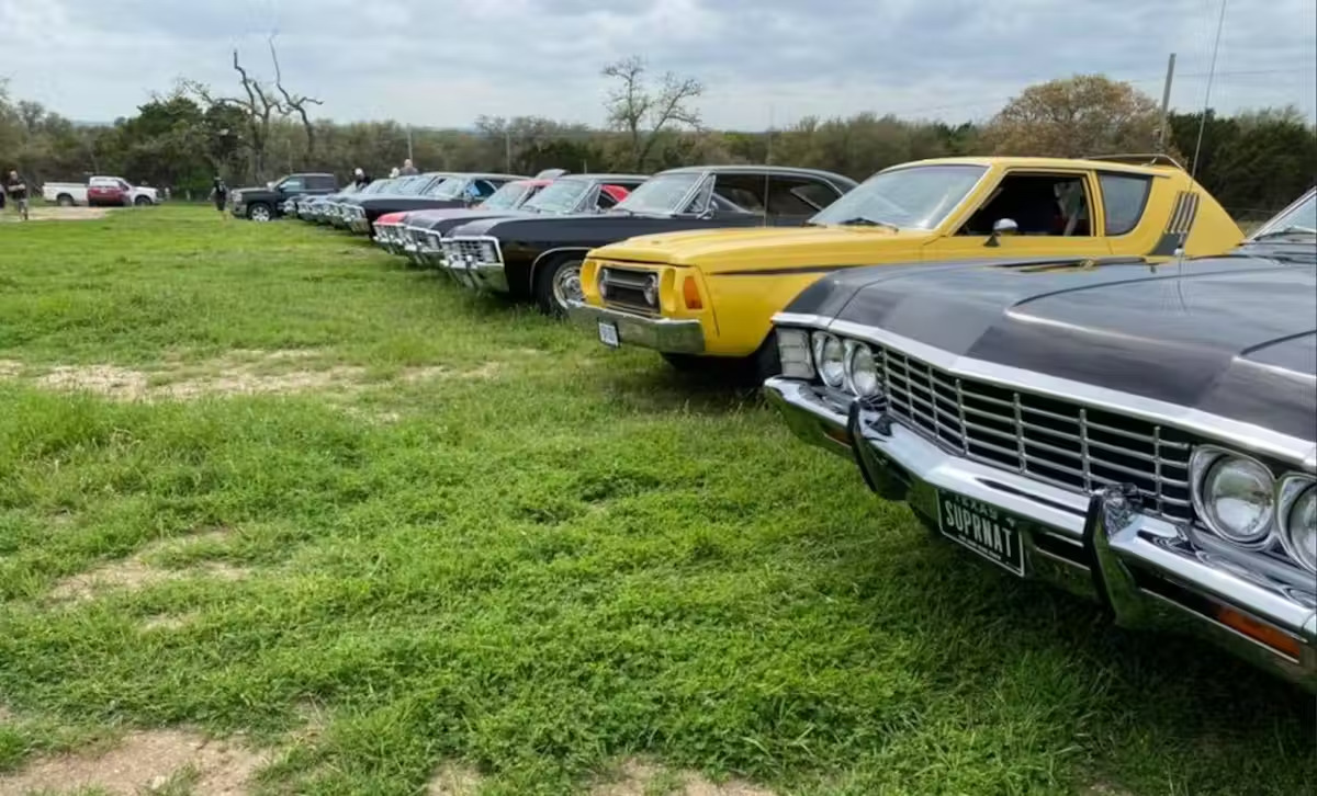 cars in line on a yard