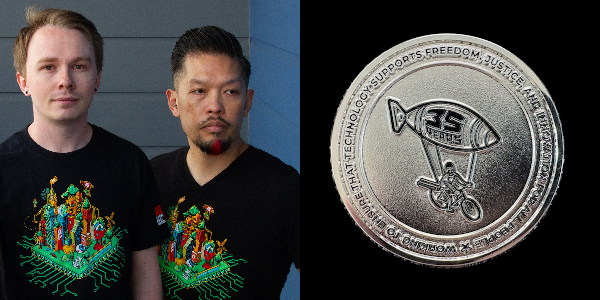 EFF35 Cityscape T-Shirt & 35th Anniversary Challenge Coin