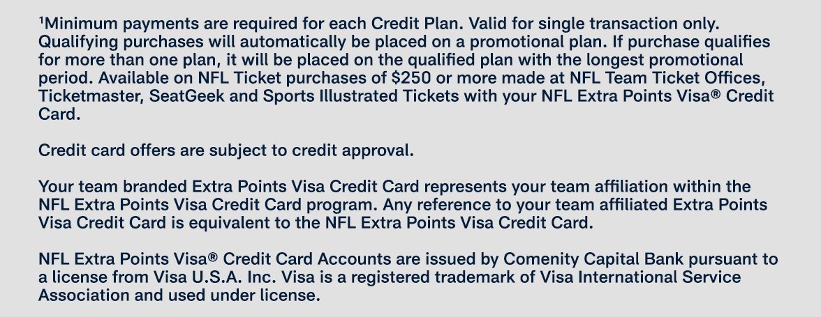 Chicago Bears NFL Extra Points Visa Credit Card
