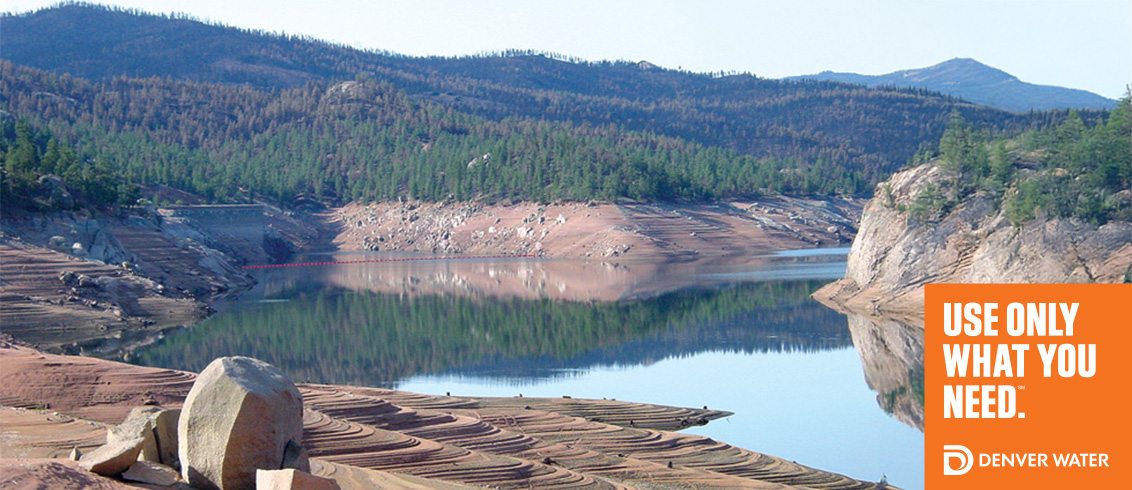 An image of a low reservoir with the words use only what you need.