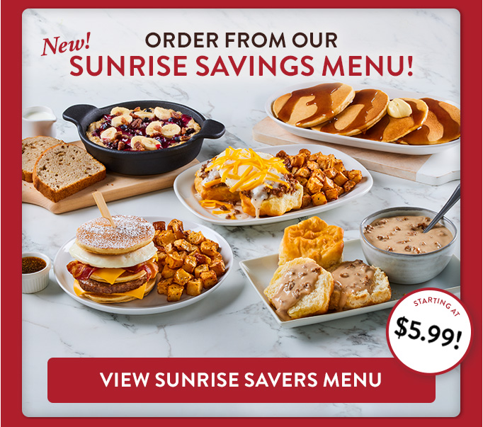 View Sunrise Savers Menu