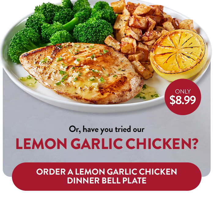 Order a Lemon Garlic Chicken Dinner Bell Plate