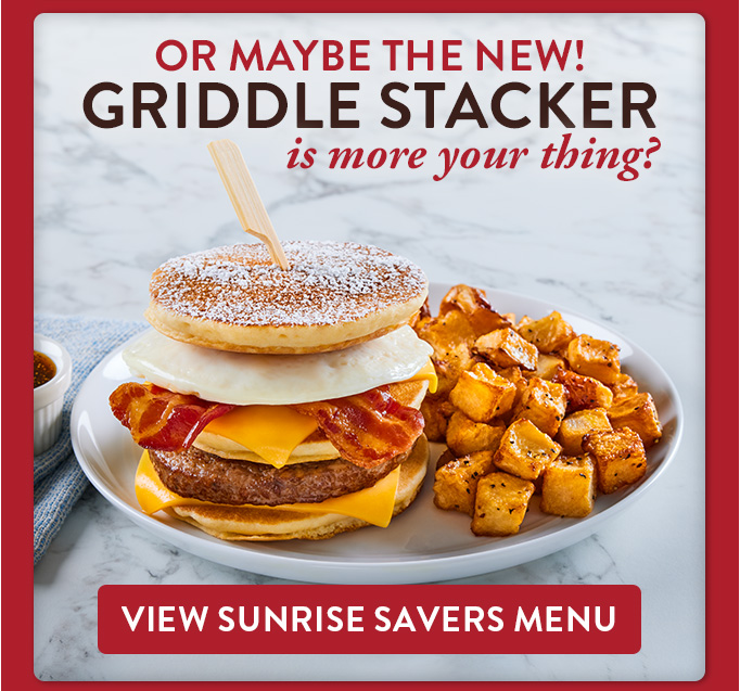 View Sunrise Savers Menu