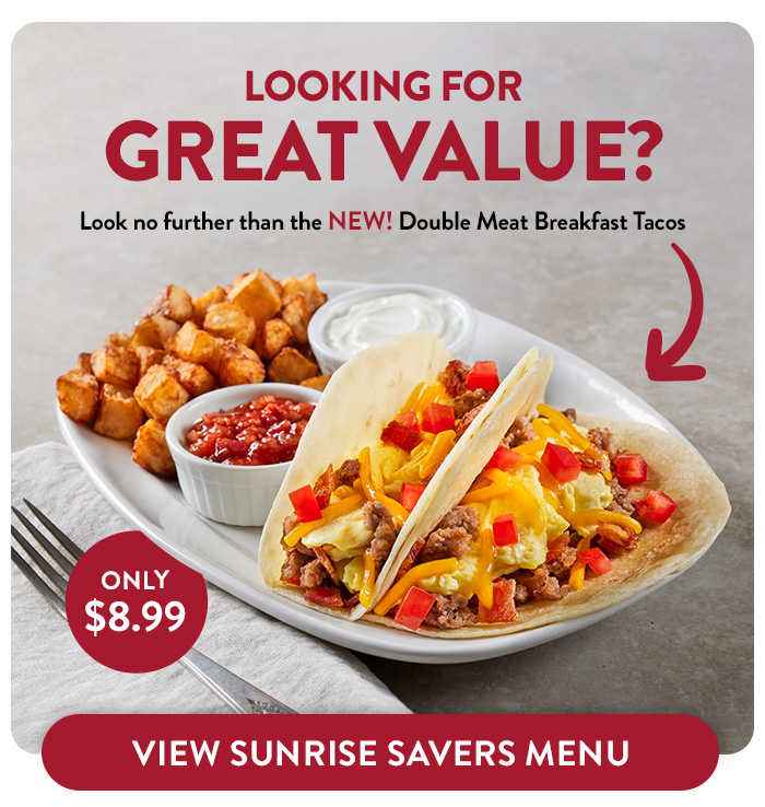 View Sunrise Savers Menu