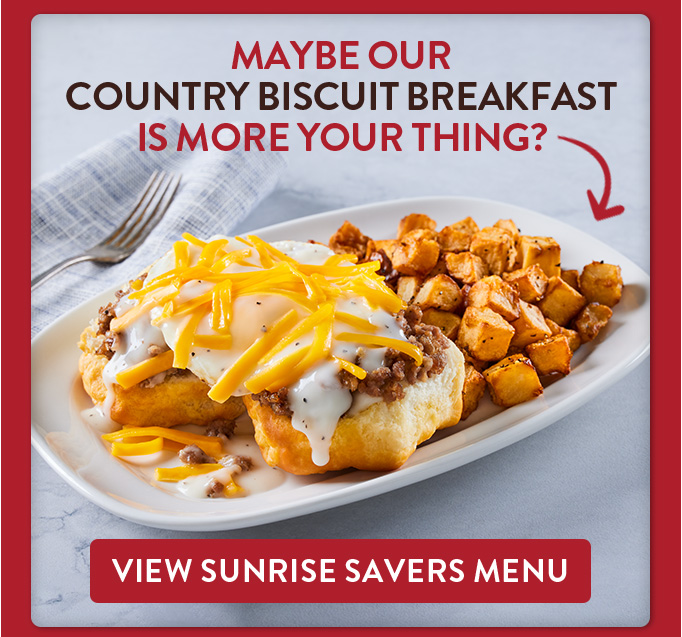 View Sunrise Savers Menu