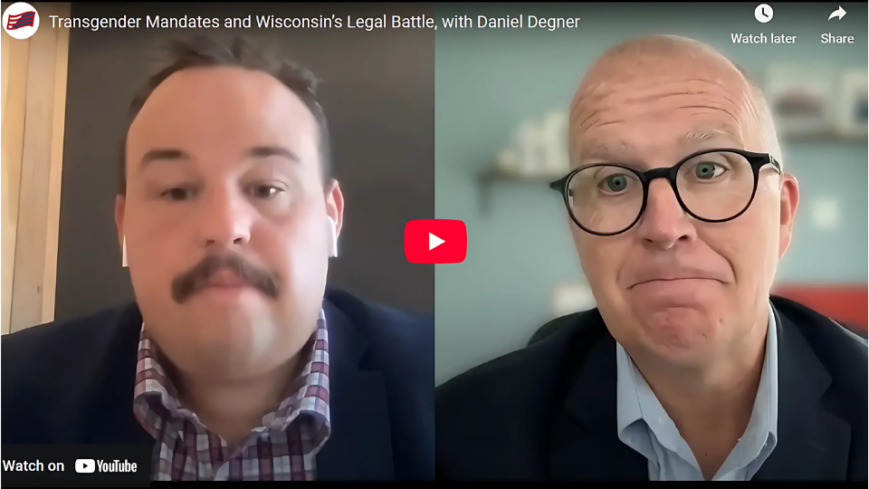 Daniel Degner on the left and Craig DeRoche on the right with the YouTube Play arrow between them