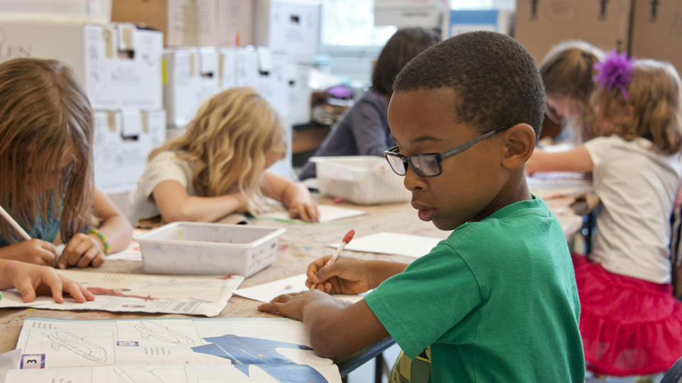 Steudents studying in school