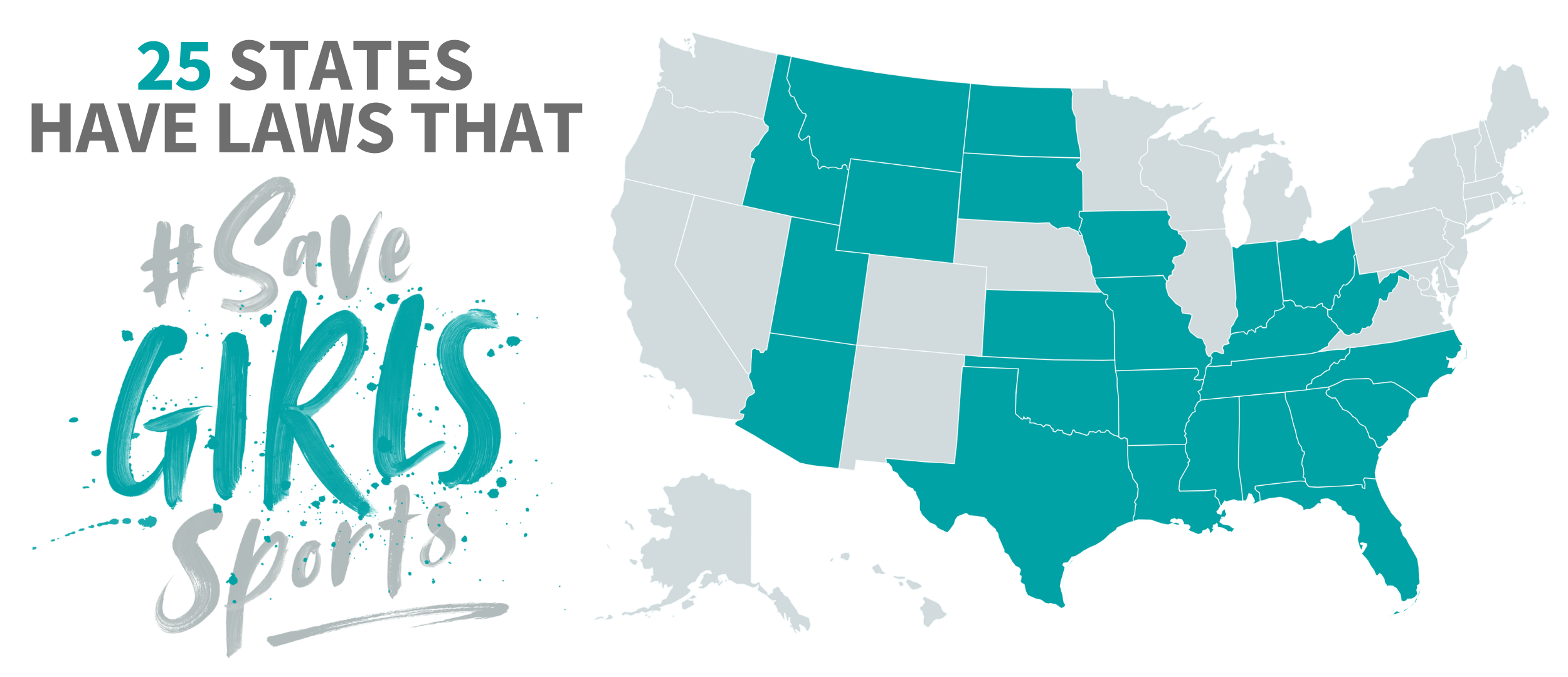 Map of 25 states with save girls' sports laws