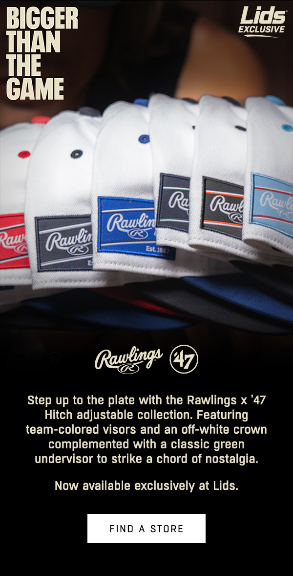 Step up to the plate with the Rawlings x '47 Hitch adjustable collection. Featuring team-colored visors and an off-white crown complemented with a classic green undervisor to strike a chord of nostalgia. Now available exclusively at Lids.