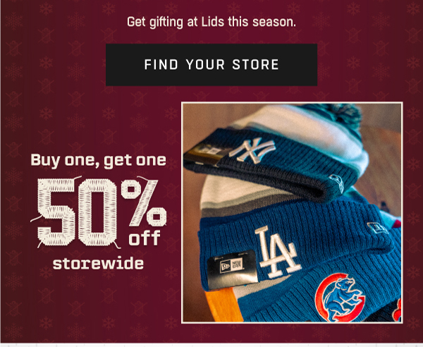 Get gifting at Lids this season - FIND YOUR STORE