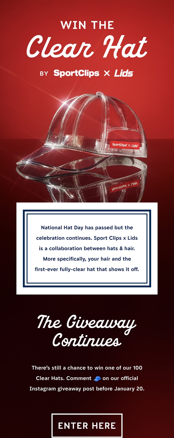National Hat Day - Win the Clear Hat Sweepstakes