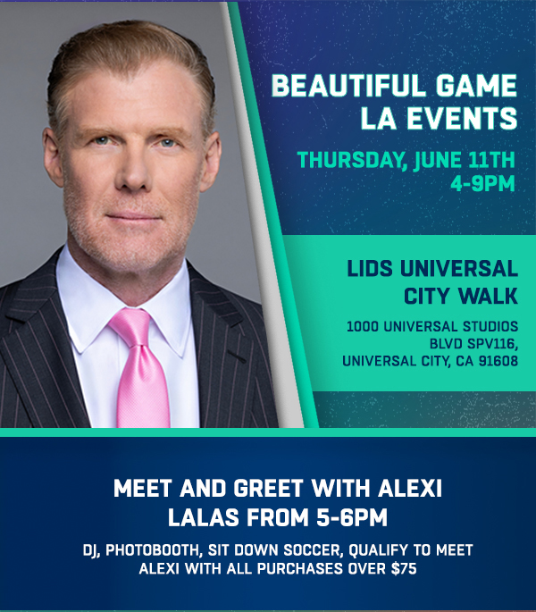 Alexi Lalas at Lids Universal City Walk