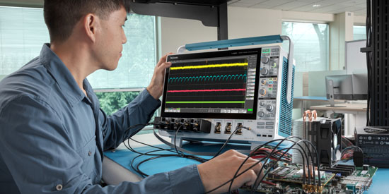 man with oscilloscope